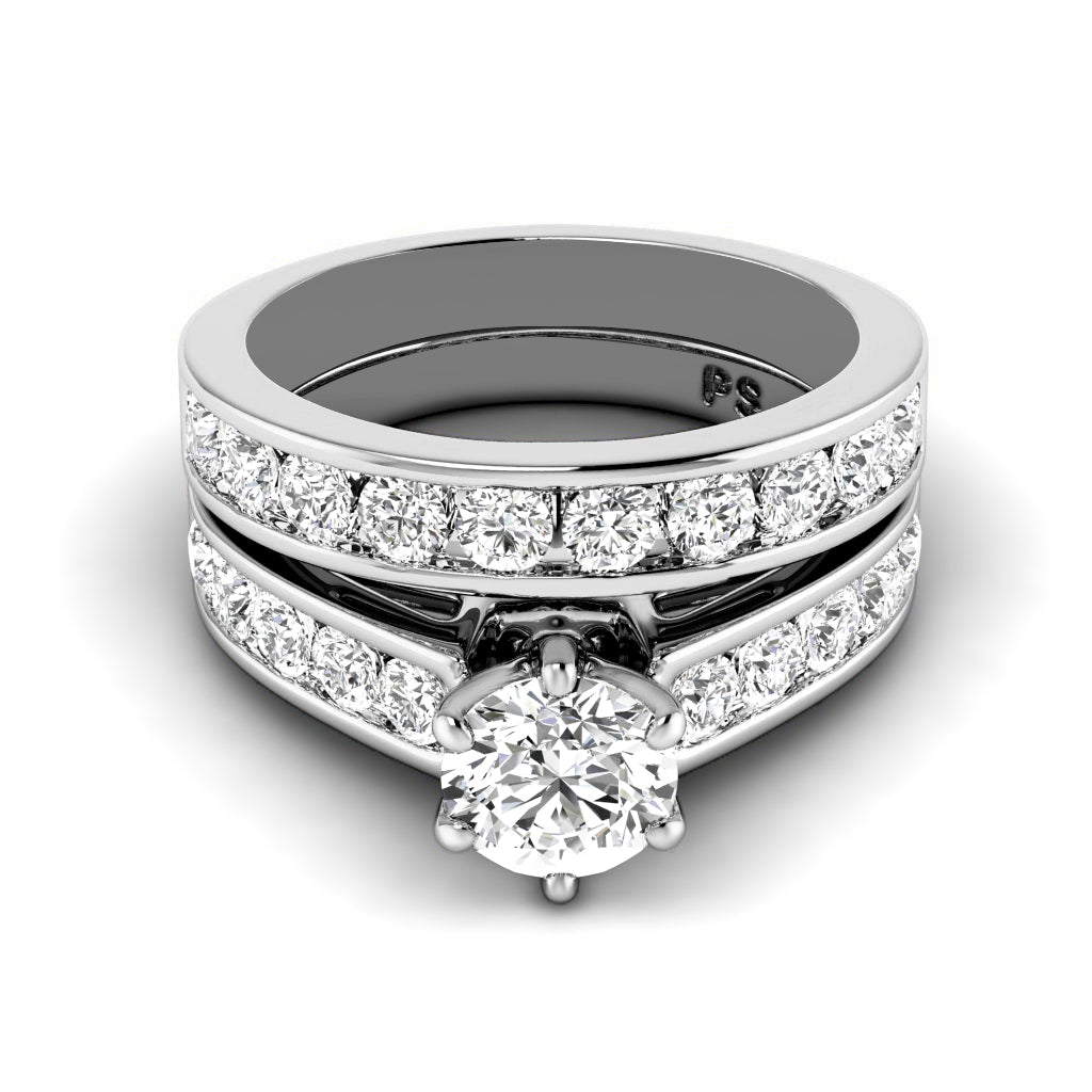 1.95-4.45 CT Round & Princess Cut Lab Grown Diamonds - Bridal Set