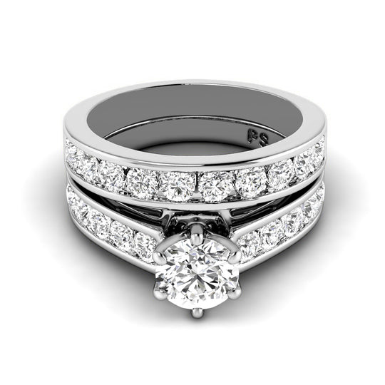 1.95-4.45 CT Round & Princess Cut Lab Grown Diamonds - Bridal Set