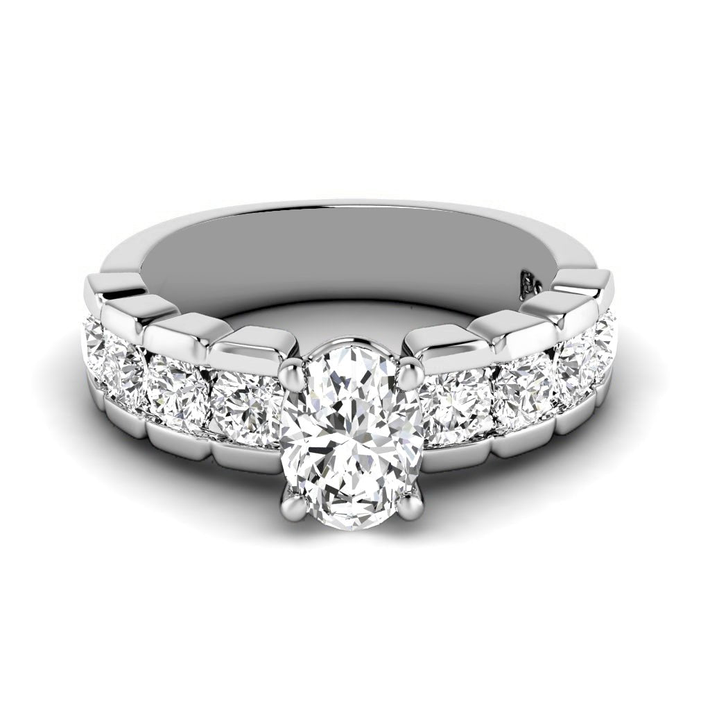 1.40 - 2.55 CT Oval & Round Cut Natural Diamonds - Engagement Ring - Primestyle.com