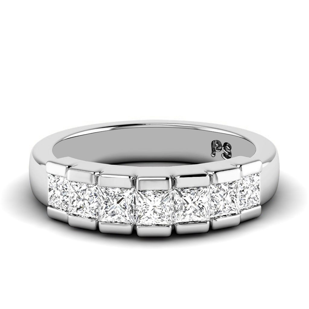1.00 CT Princess Cut Lab Grown Diamonds - Wedding Band - Primestyle.com