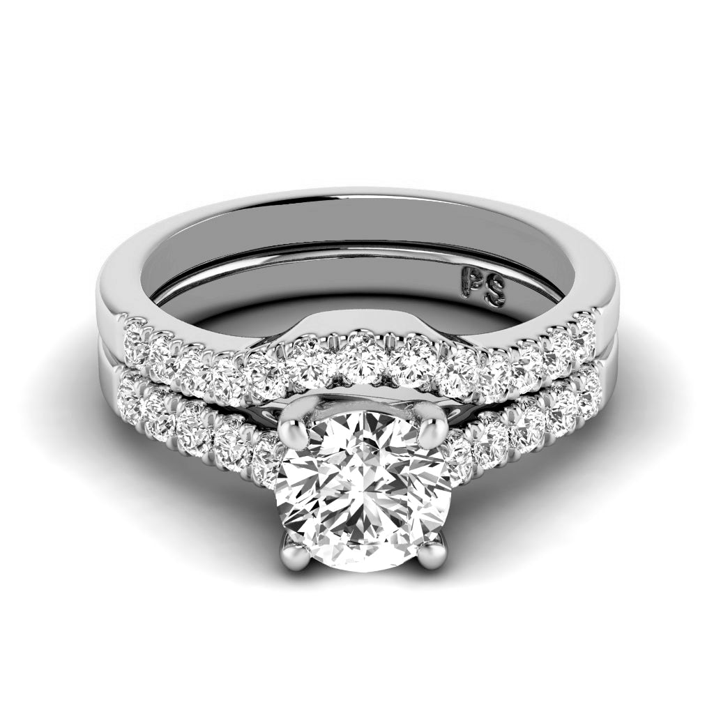 1.05-6.55 CT Princess & Round Cut Diamonds - Bridal Set