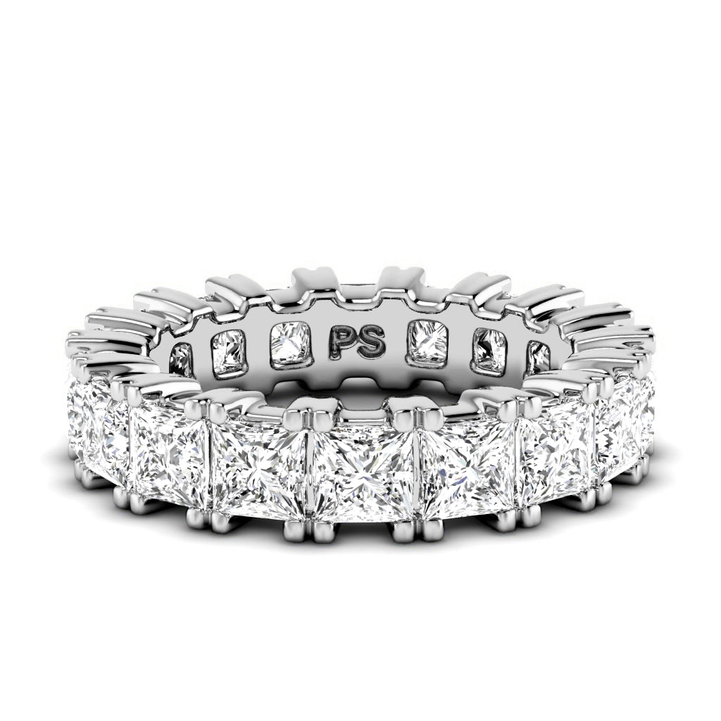 4.60 CT Princess Cut Natural Diamonds - Eternity Rings