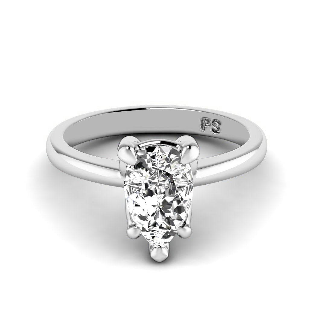 0.35-1.50 CT Pear Cut Natural Diamonds - Solitaire Rings