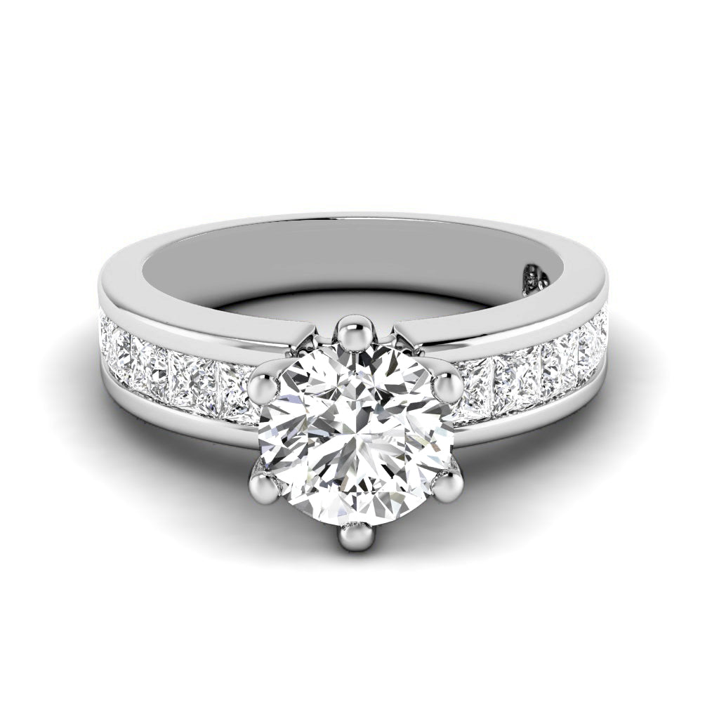 1.25-2.40 CT Princess &amp; Round Cut Diamonds - Engagement Ring