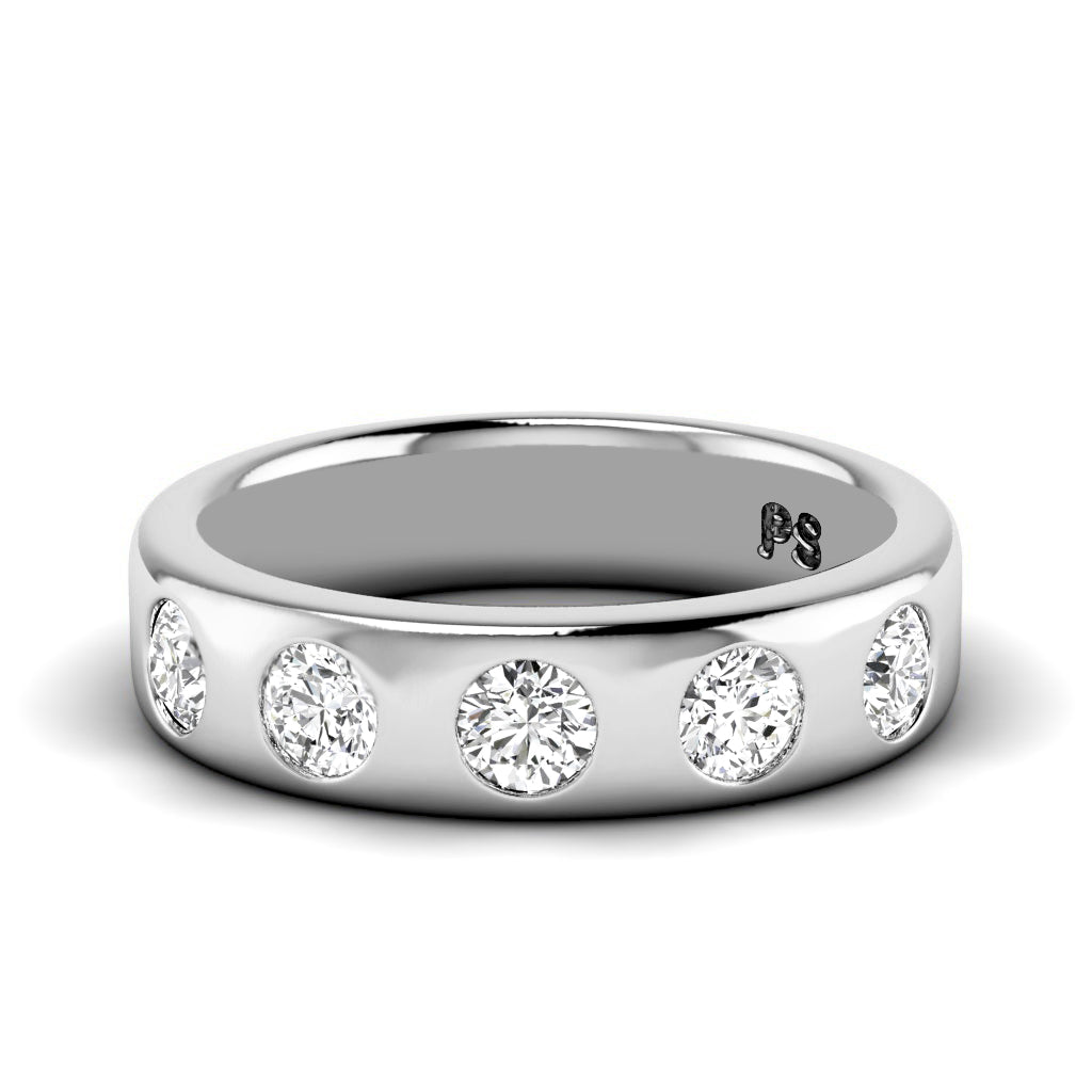 0.65 CT Round Cut Diamonds - Wedding Band