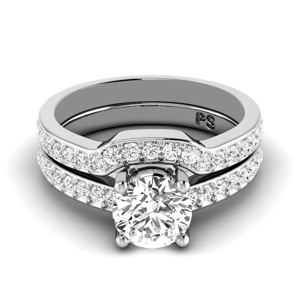 0.85-2.00 CT Round Cut Natural Diamonds - Bridal Set