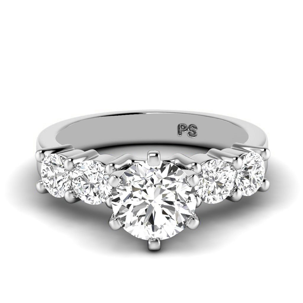 1.10-6.60 CT Round Cut Lab Grown Diamonds - Engagement Ring
