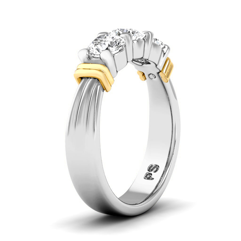 0.70 CT Round Cut Natural Diamonds - Wedding Band