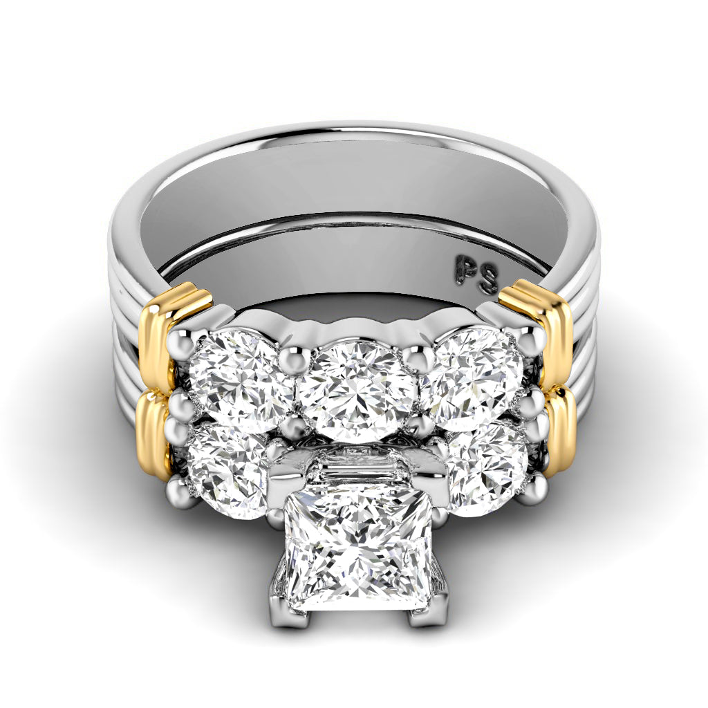 1.70-4.20 CT Round & Princess Cut Lab Grown Diamonds - Bridal Set