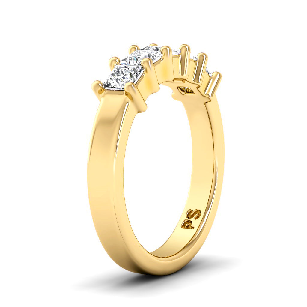 0.90 CT Princess Cut Lab Grown Diamonds - Wedding Band