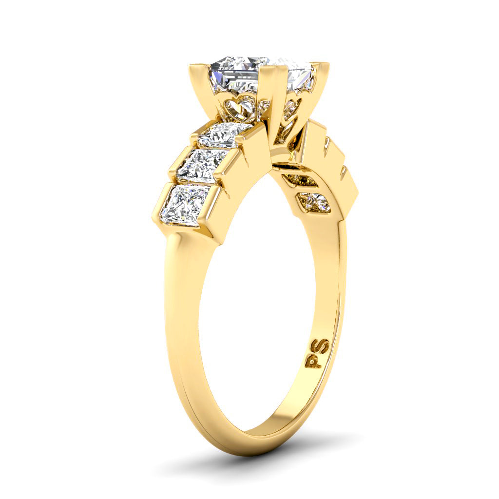 1.15-2.30 CT Princess Cut Natural Diamonds - Engagement Ring