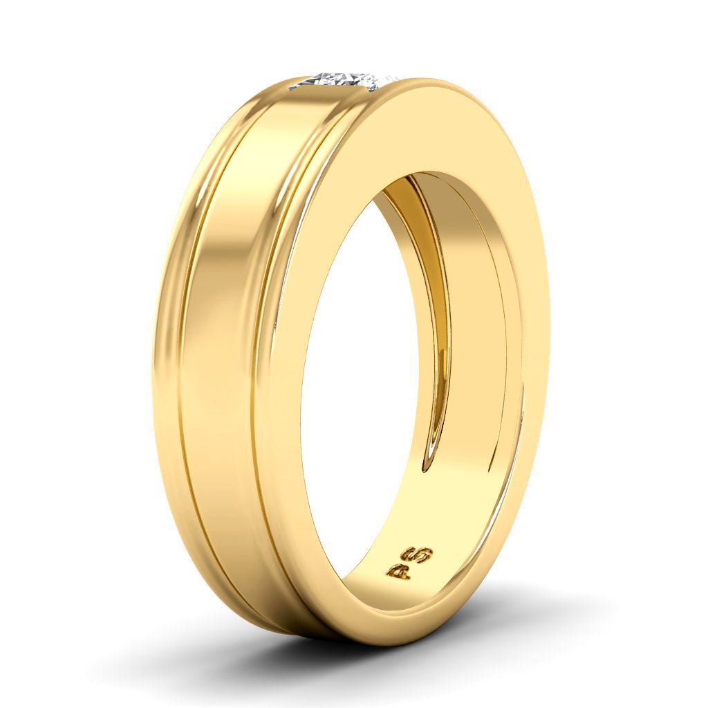 0.65 CT Princess Cut Natural Diamonds - Mens Wedding Bands - Primestyle.com