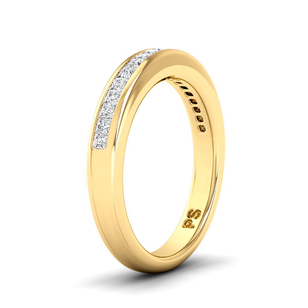 0.45 CT Princess Cut Natural Diamonds - Wedding Band