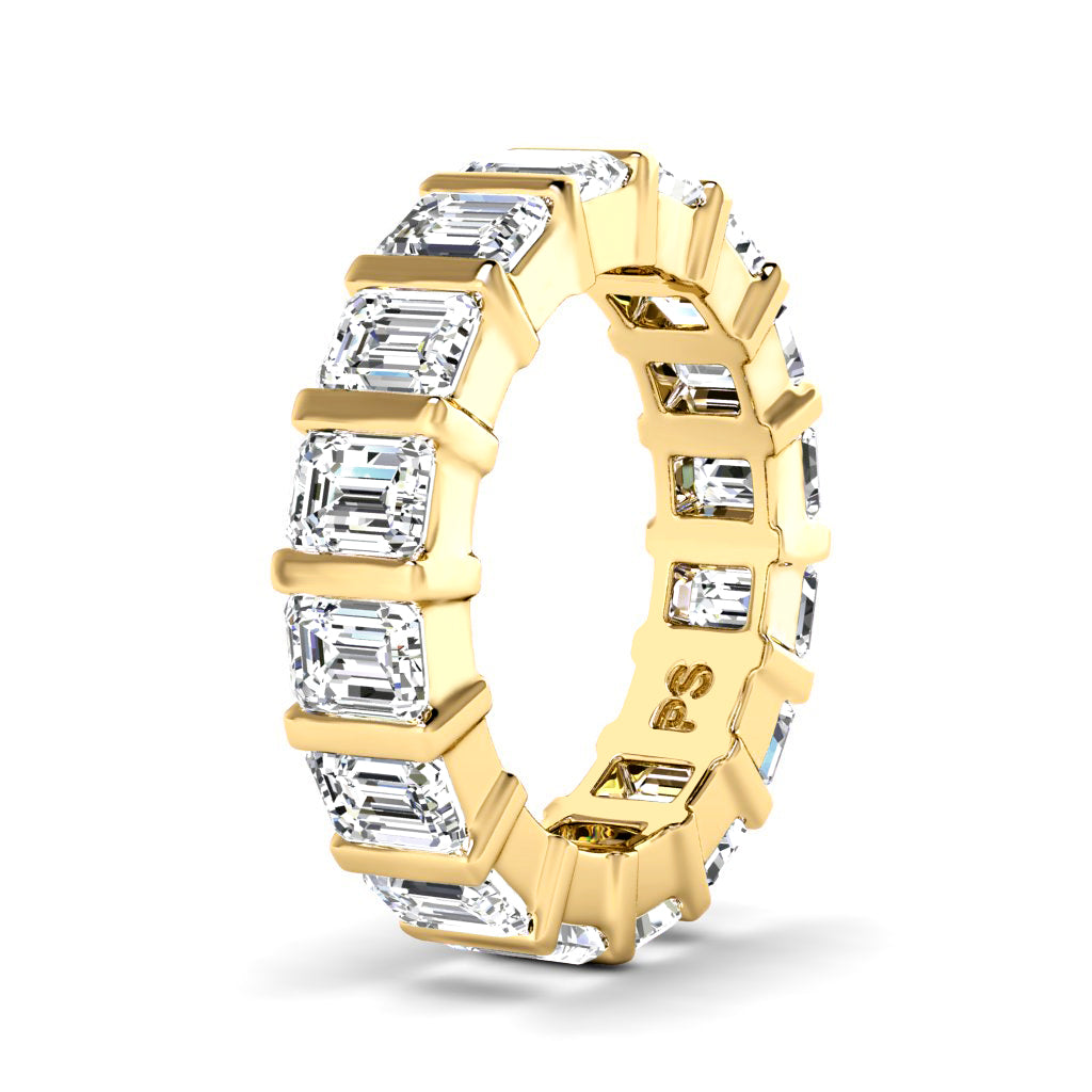 5.50 CT Emerald Cut Lab Grown Diamonds - Eternity Ring