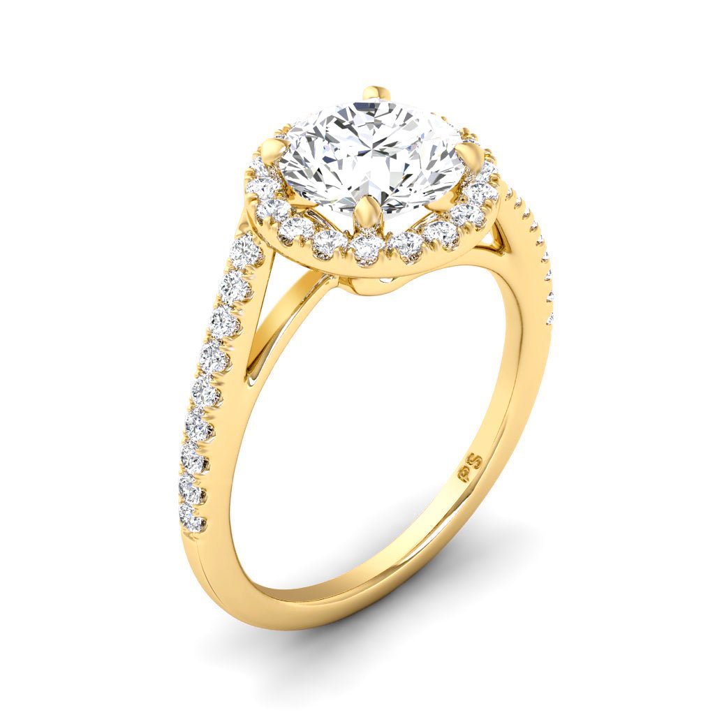 0.85-6.35 CT Round Cut Diamonds - Halo Rings