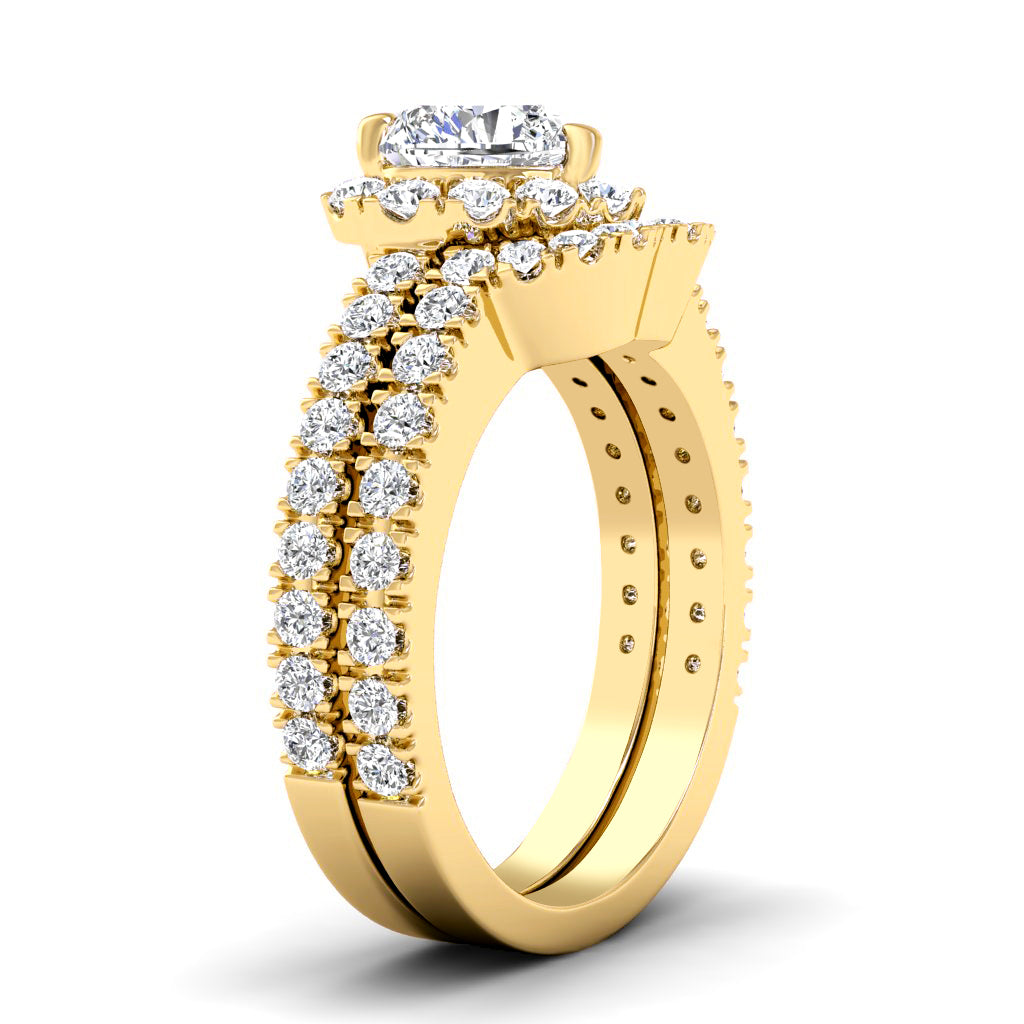 1.10-2.25 CT Round & Heart Cut Diamonds - Bridal Set