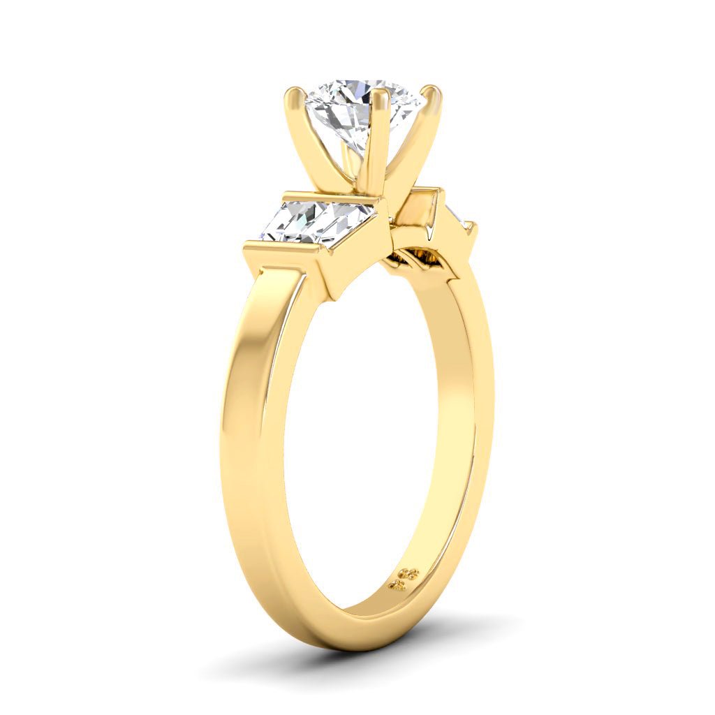 0.75 - 1.90 CT Round & Taper Cut Natural Diamonds - Engagement Ring - Primestyle.com