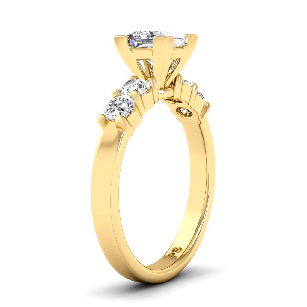 1.10-6.60 CT Princess & Round Cut Lab Grown Diamonds - Engagement Ring