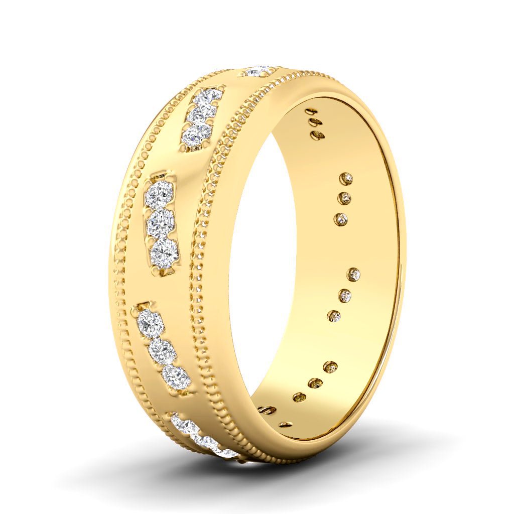 0.50 CT Round Cut Lab Grown Diamonds - Wedding Band - Primestyle.com