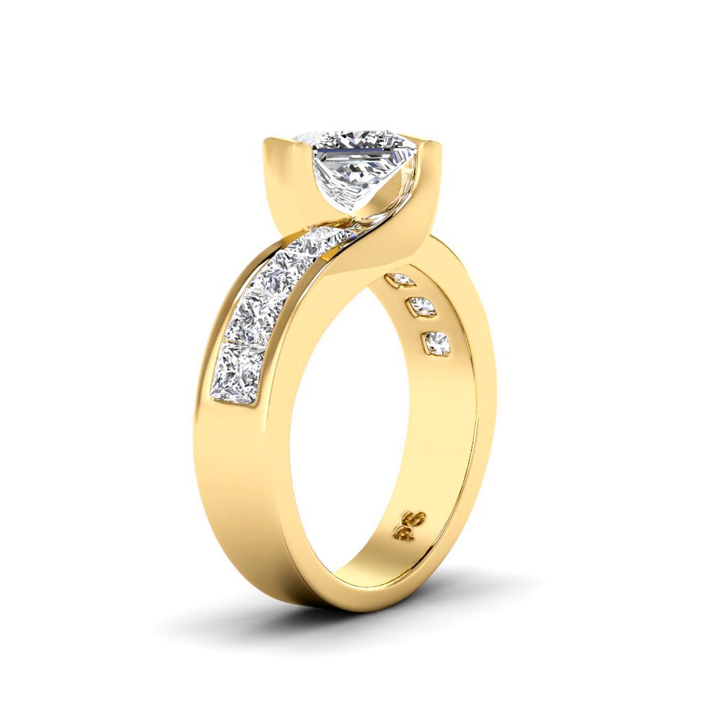 1.95 - 3.10 CT Princess Cut Natural Diamonds - Engagement Ring - Primestyle.com