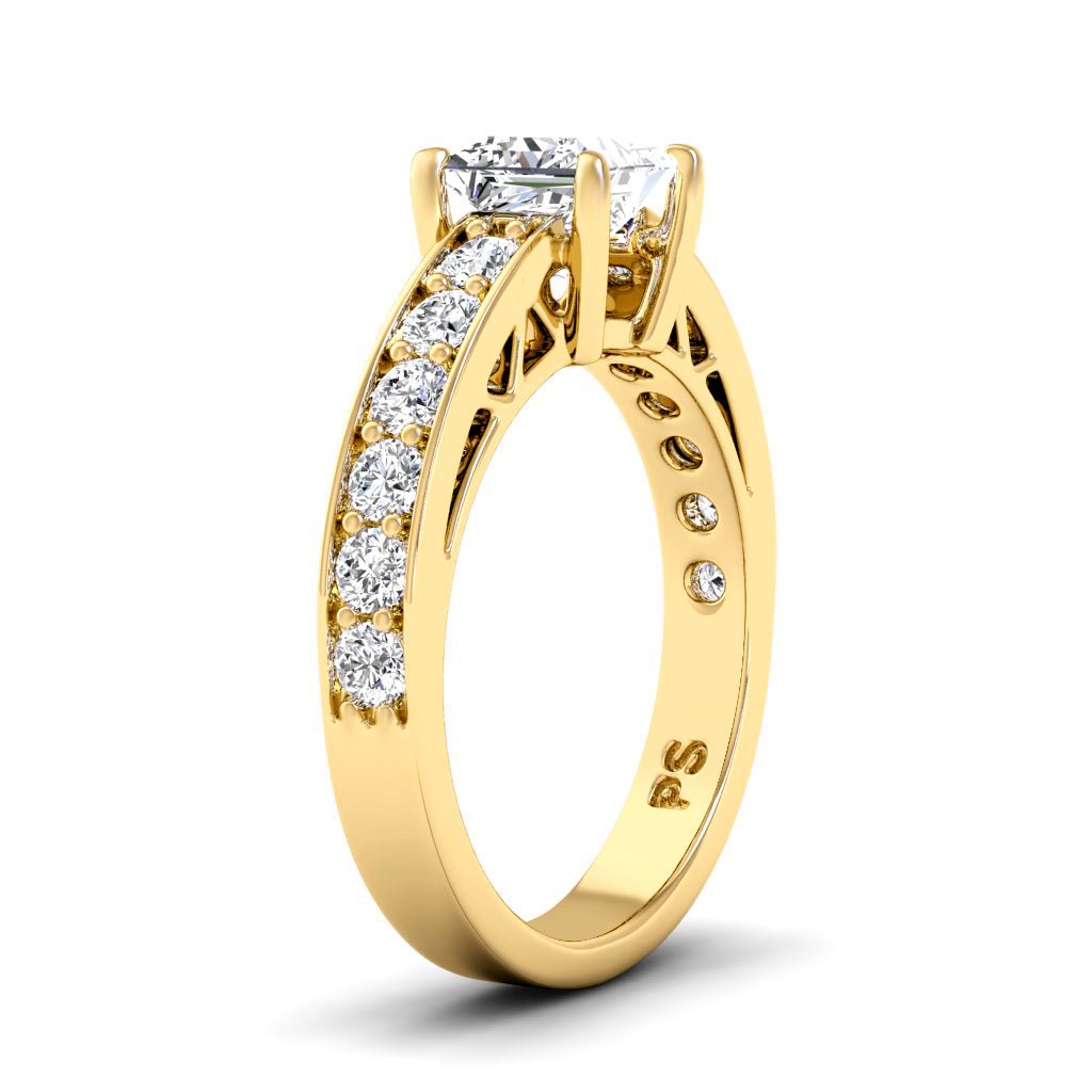 0.85 - 2.00 CT Princess & Round Cut Natural Diamonds - Engagement Ring - Primestyle.com
