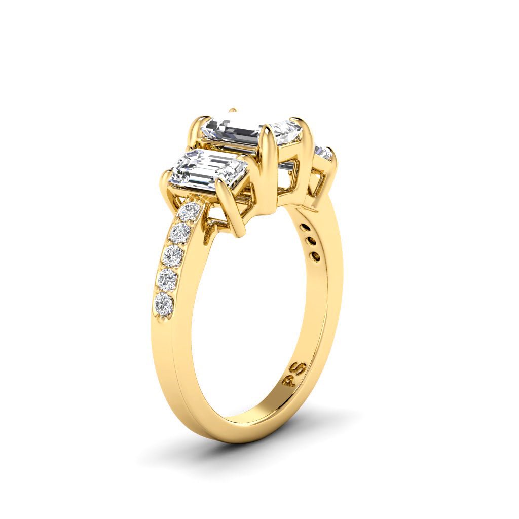 1.50 - 2.65 CT Emerald & Round Cut Natural Diamonds - Engagement Ring - Primestyle.com