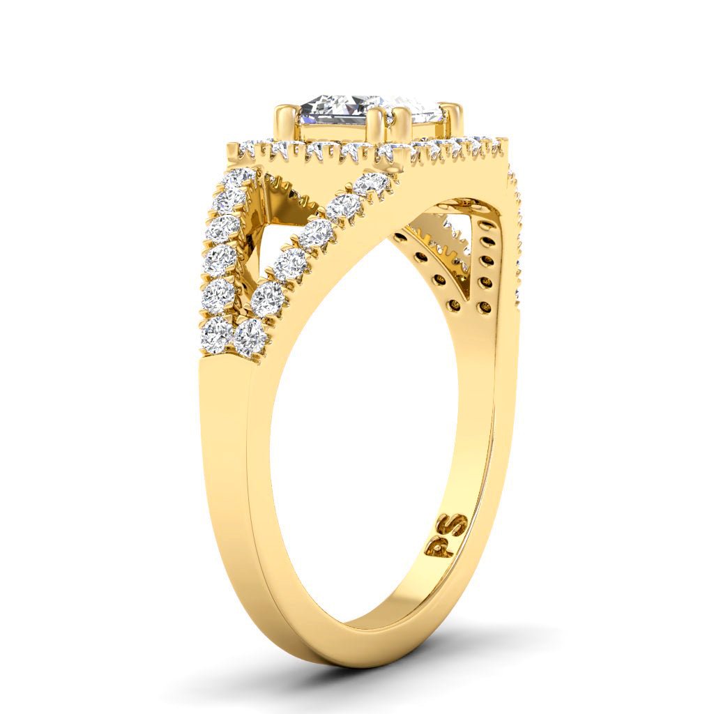 0.95-6.45 CT Princess & Round Cut Lab Grown Diamonds - Engagement Ring