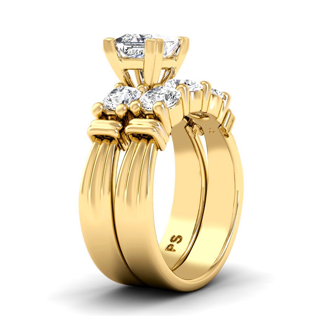 1.55 - 2.70 CT Princess & Round Cut Natural Diamonds - Bridal Set - Primestyle.com