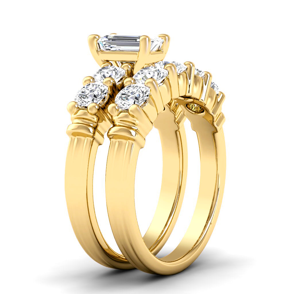 1.75-2.90 CT Round & Emerald Cut Diamonds - Bridal Set