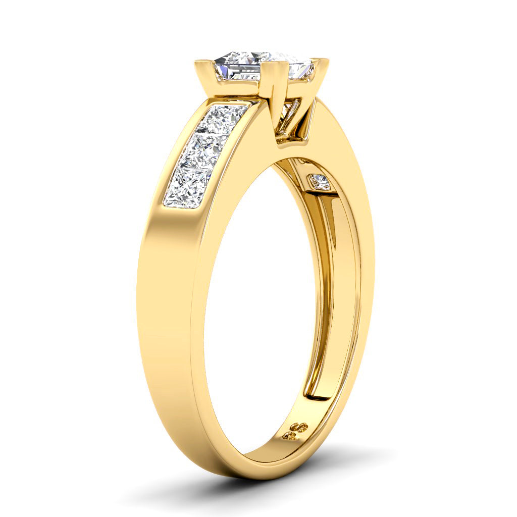 1.15-2.30 CT Princess Cut Natural Diamonds - Engagement Ring