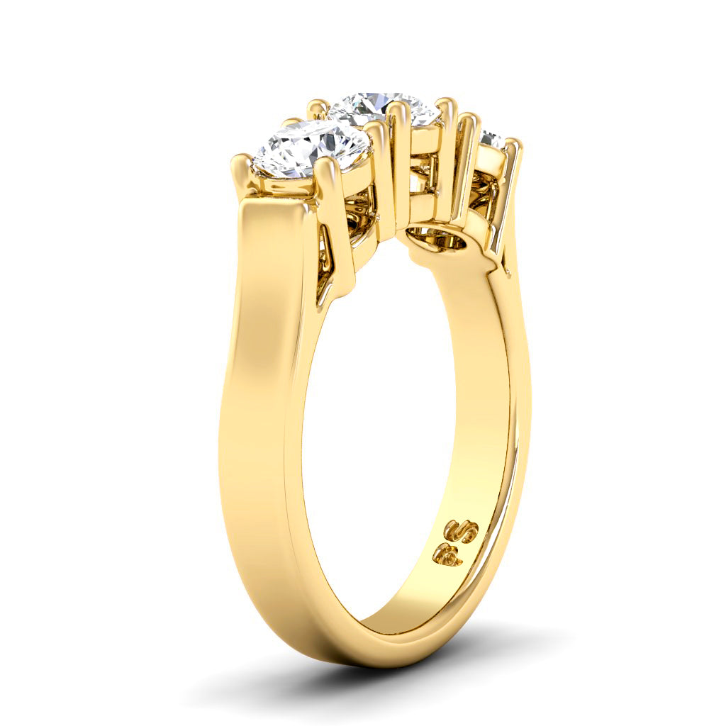 1.05 CT Round Cut Diamonds - Three Stone Ring