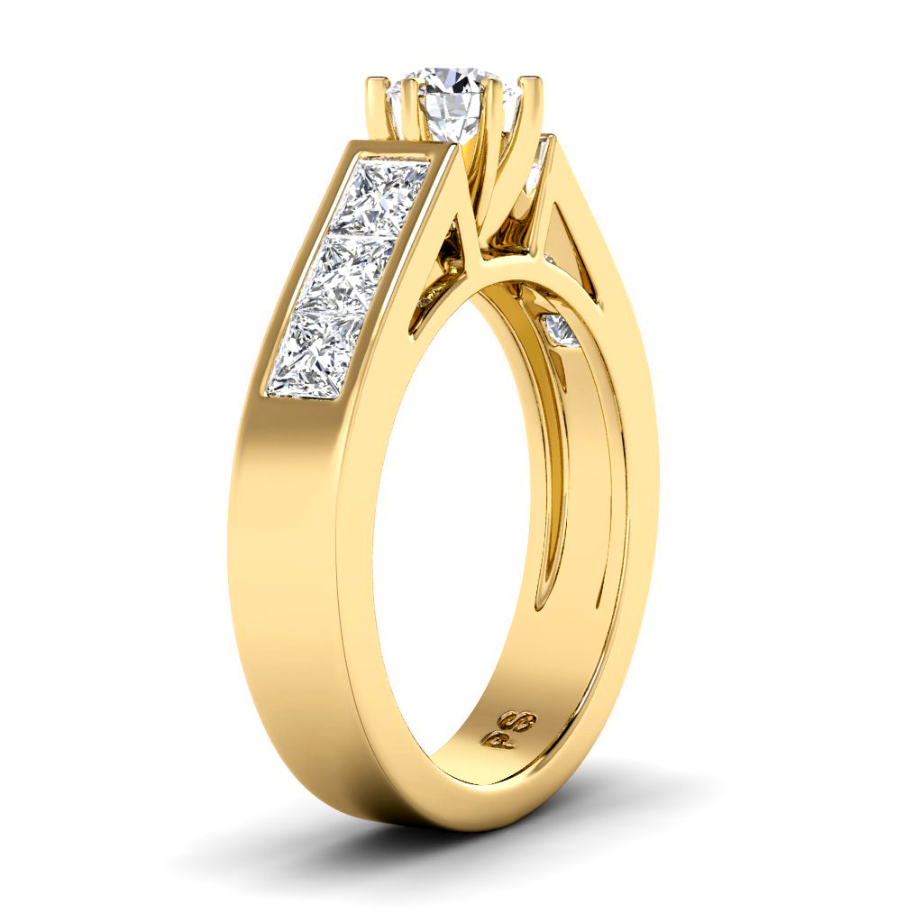 1.40-2.55 CT Princess & Round Cut Diamonds - Engagement Ring