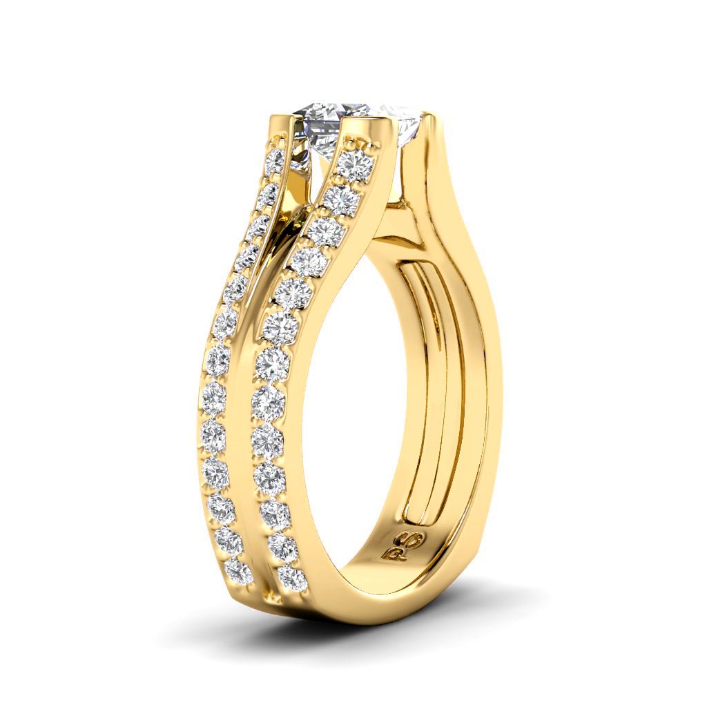 1.35-2.50 CT Princess & Round Cut Natural Diamonds - Engagement Ring