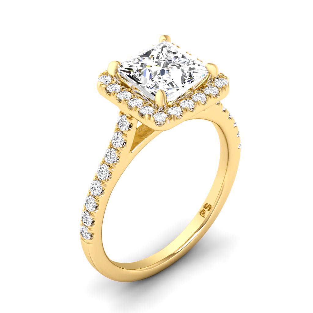 0.95-6.45 CT Princess & Round Cut Diamonds - Halo Rings