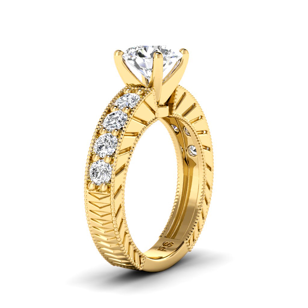 1.20-2.35 CT Princess & Round Cut Natural Diamonds - Engagement Ring