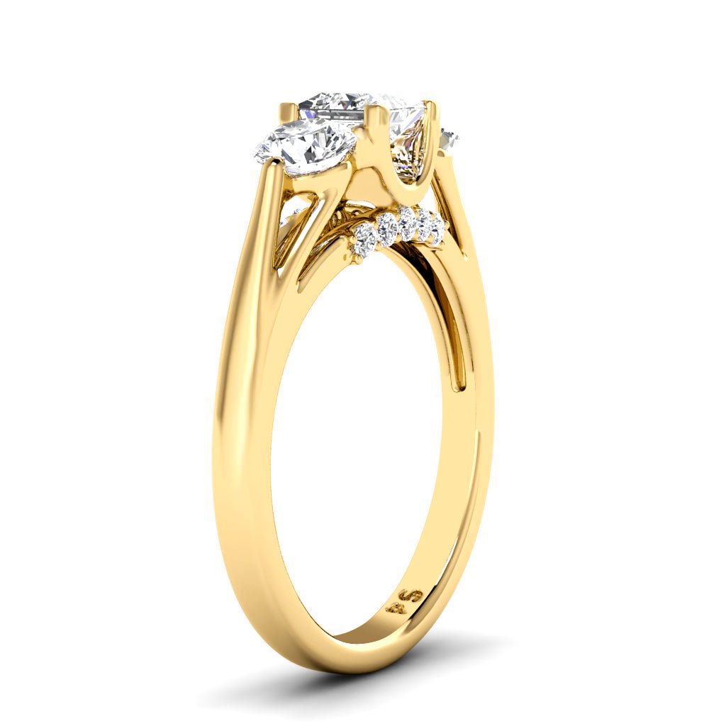 1.05-6.55 CT Princess & Round Cut Diamonds - Engagement Ring