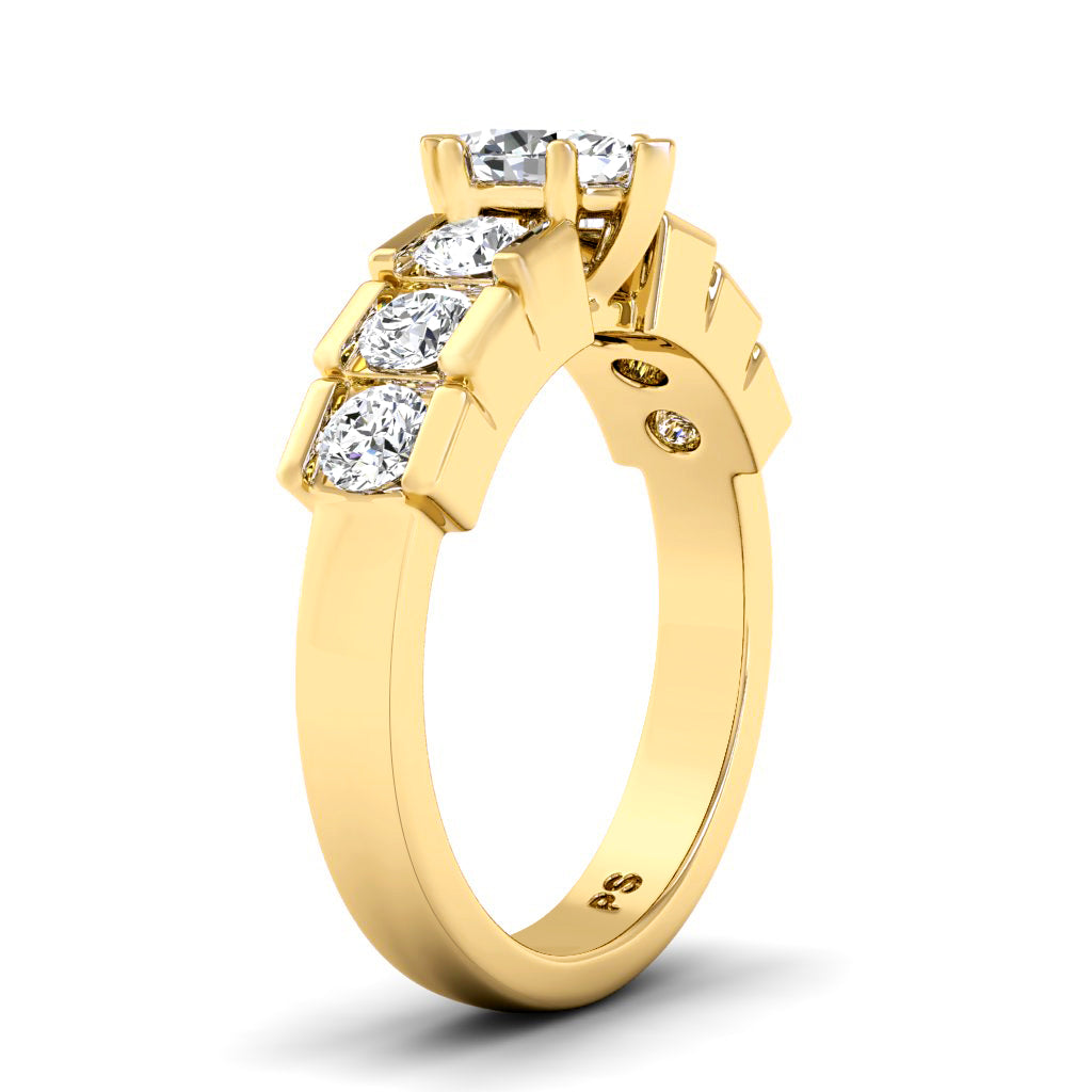 1.20-2.35 CT Marquise & Round Cut Natural Diamonds - Engagement Ring