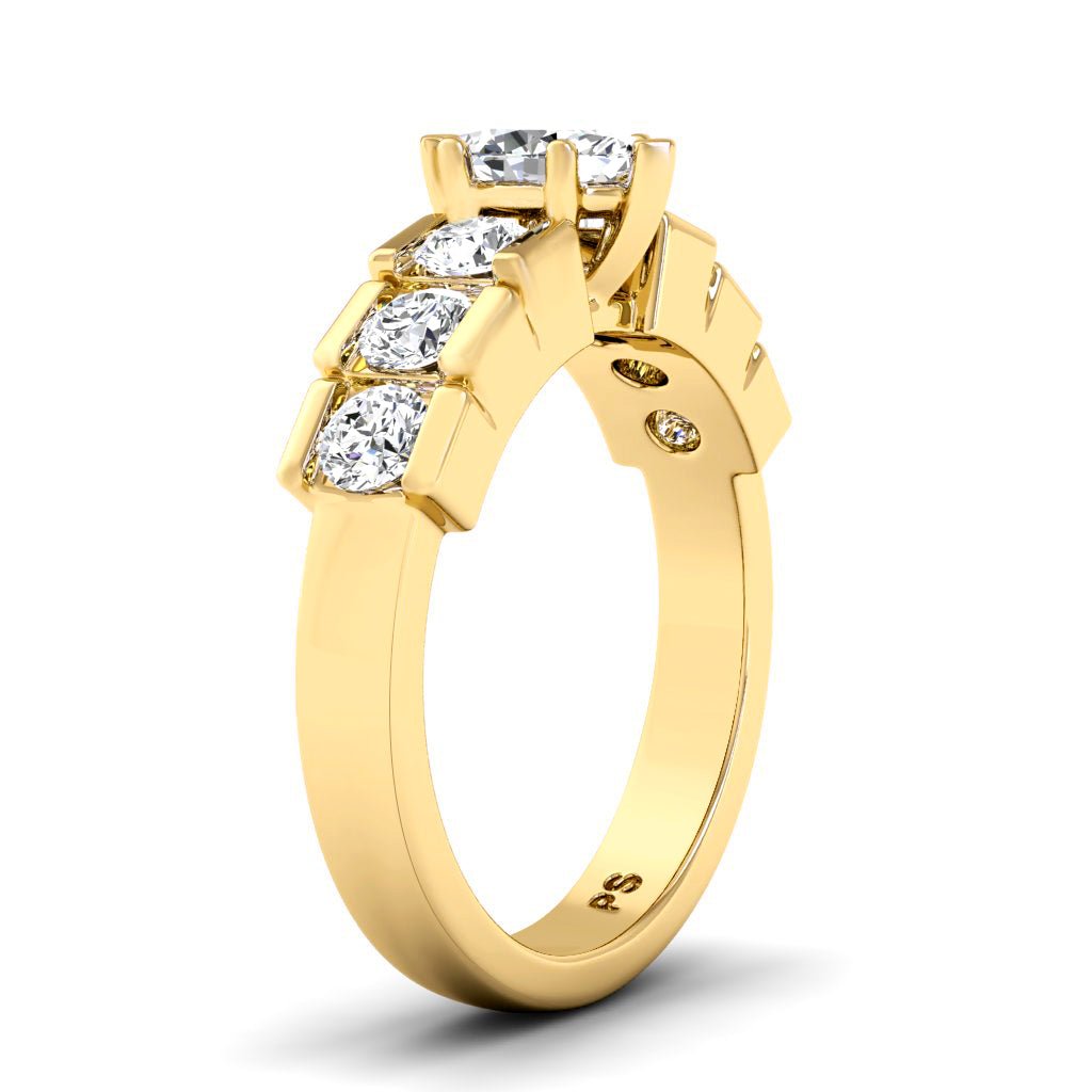 1.20-2.35 CT Marquise & Round Cut Natural Diamonds - Engagement Ring