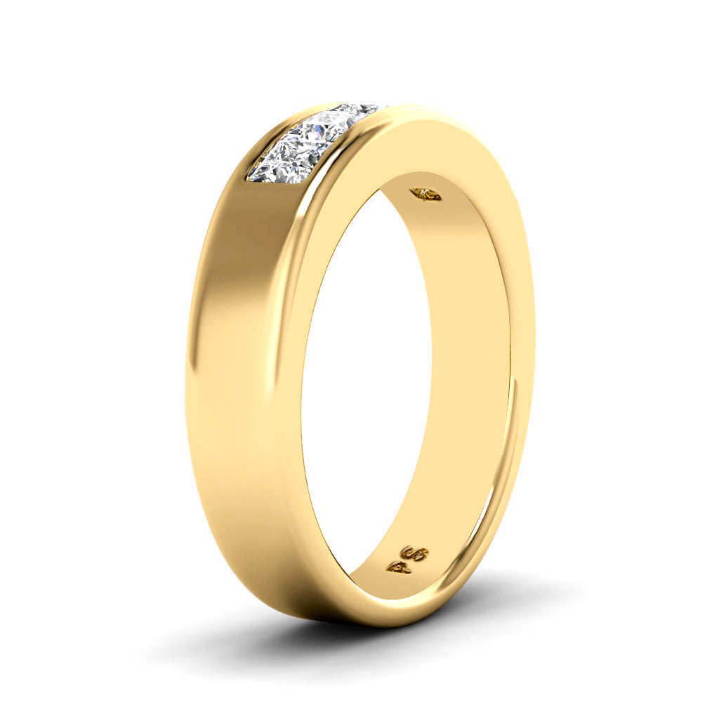 1.00 CT Princess Cut Lab Grown Diamonds - Mens Wedding Band