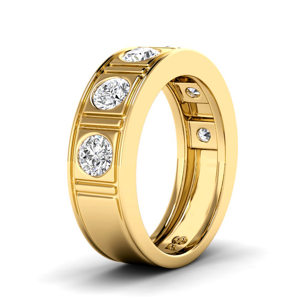 1.50 CT Round Cut Natural Diamonds - Mens Wedding Bands