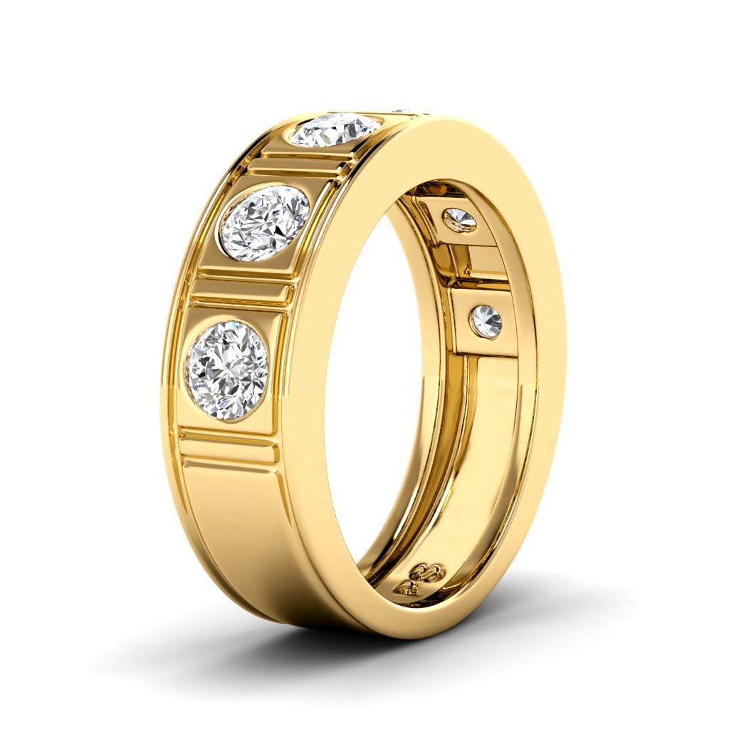 1.50 CT Round Cut Natural Diamonds - Mens Wedding Bands