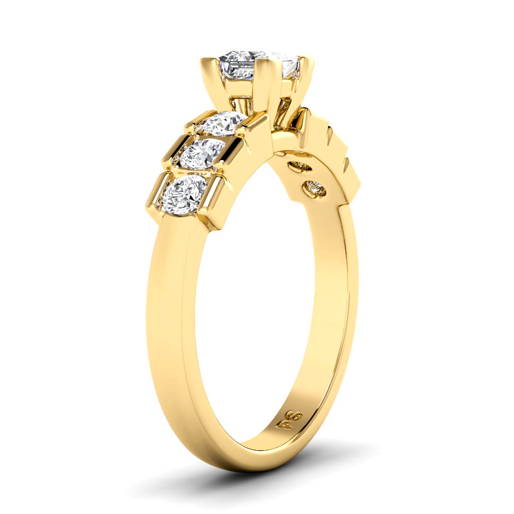 0.95-2.10 CT Round & Princess Cut Diamonds - Engagement Ring