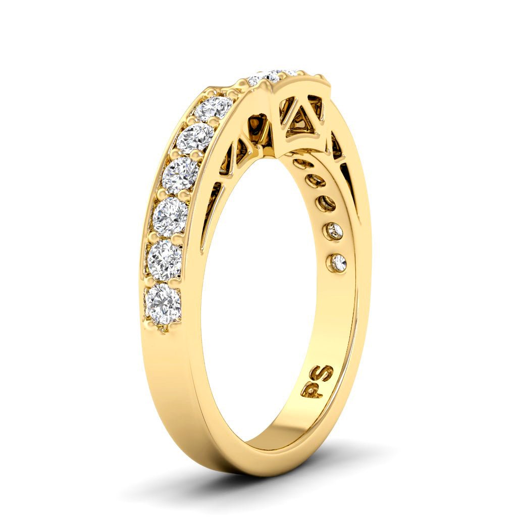 0.60 CT Round Cut Lab Grown Diamonds - Wedding Band - Primestyle.com