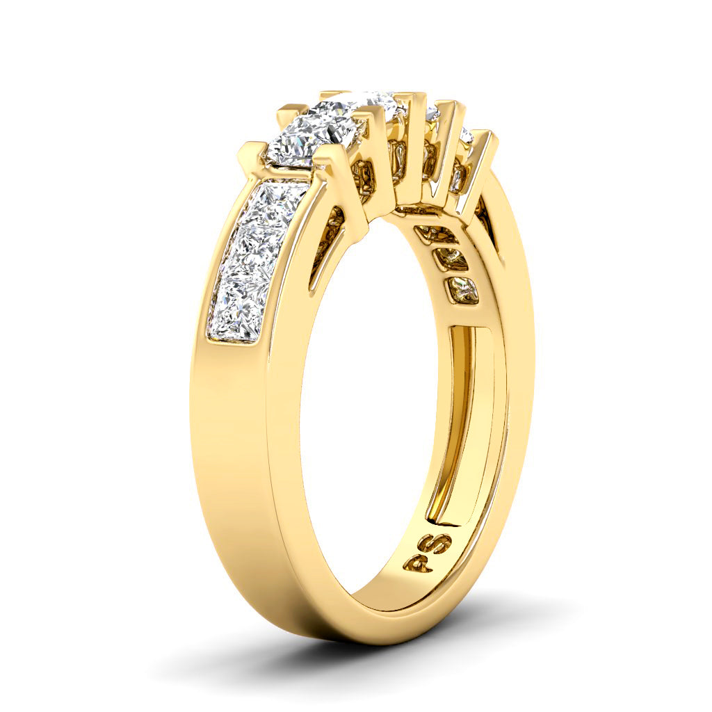 1.10 CT Princess Cut Lab Grown Diamonds - Wedding Band