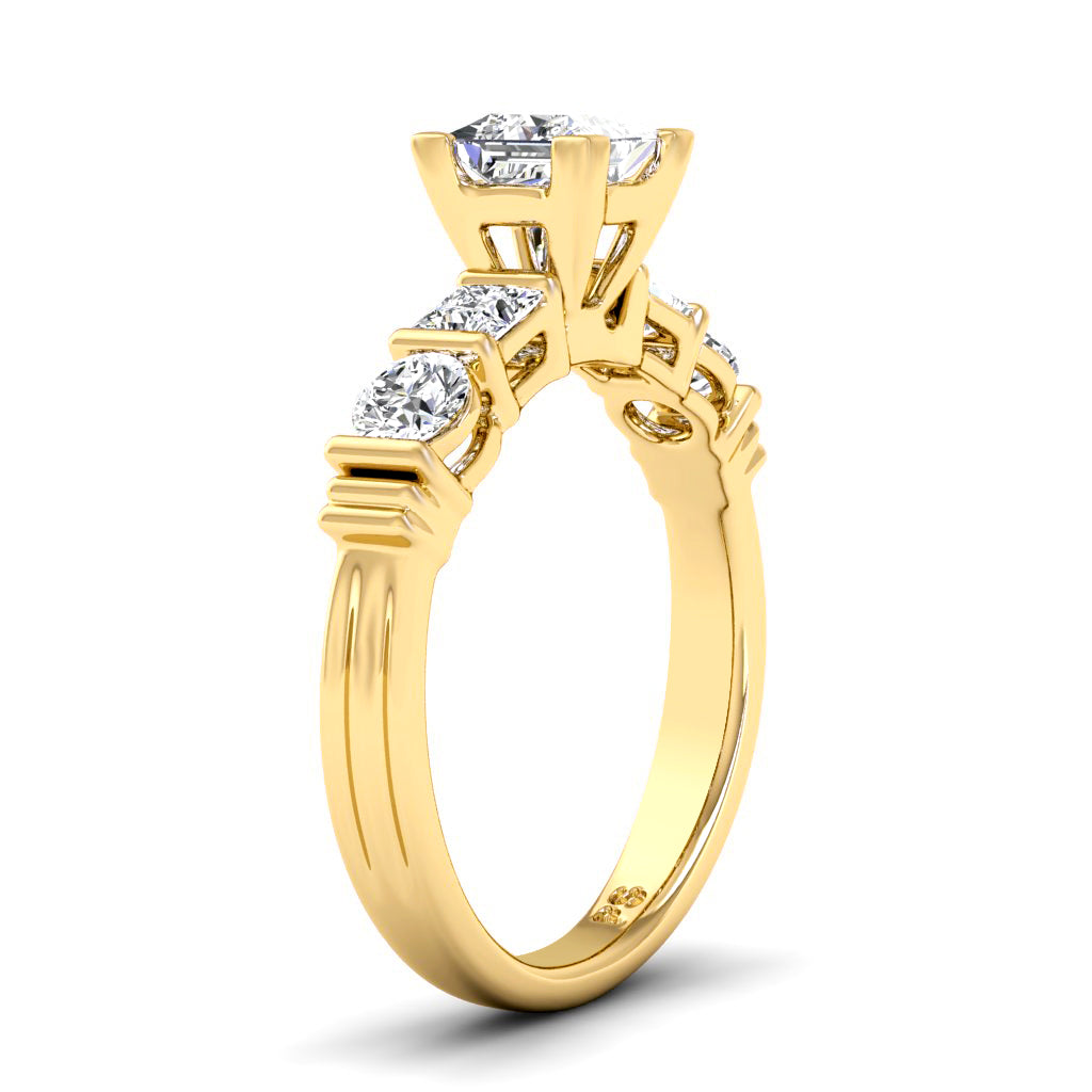 1.20-3.70 CT Round & Princess Cut Lab Grown Diamonds - Engagement Ring