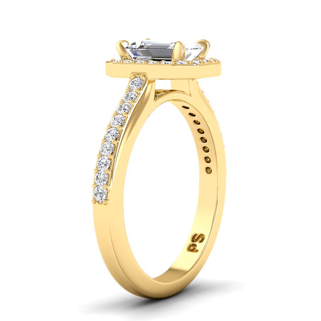 0.65 - 1.80 CT Emerald & Round Cut Natural Diamonds - Engagement Ring - Primestyle.com