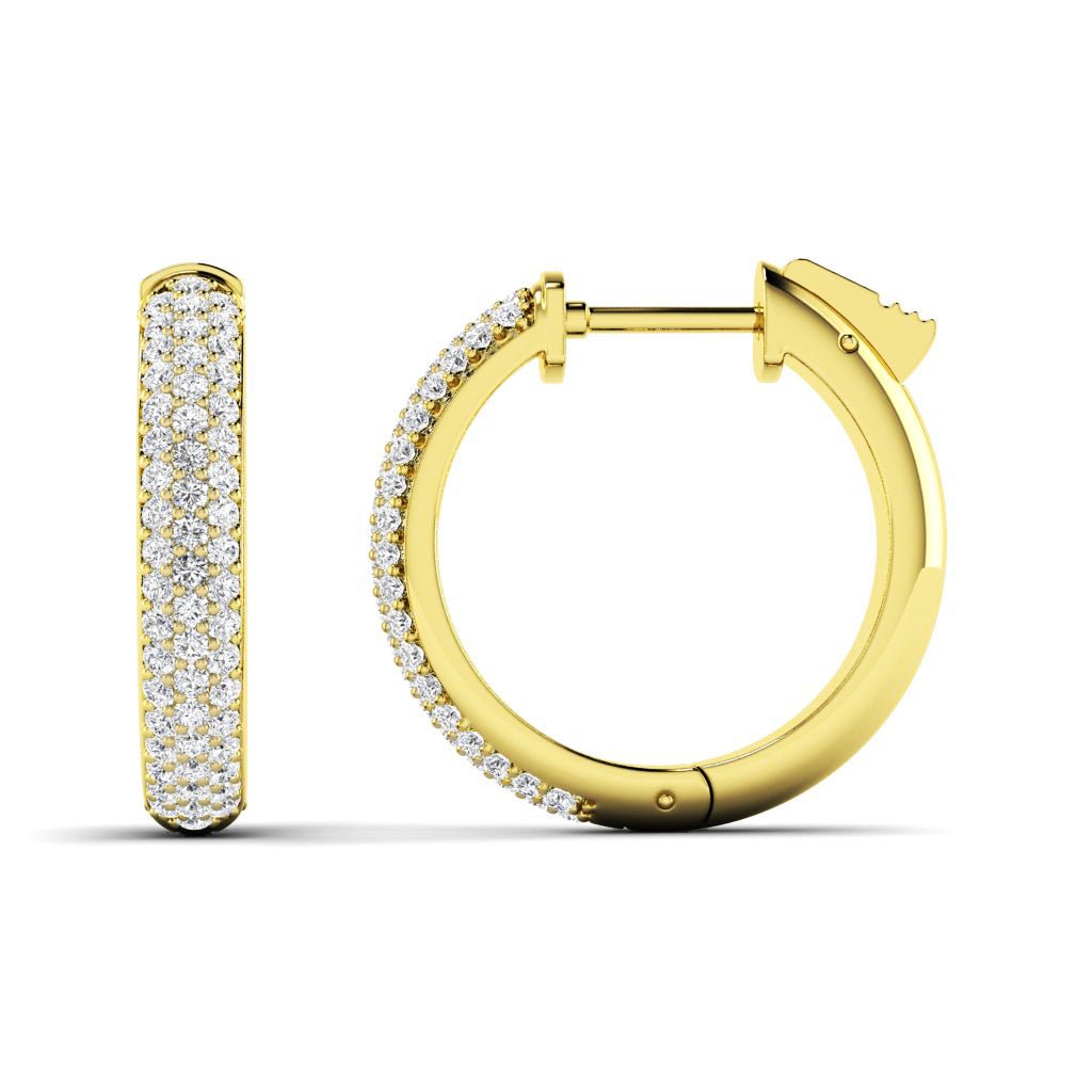 0.75 - 1.25 CT Round Cut Diamonds - Hoop and Drop Earrings - Primestyle.com