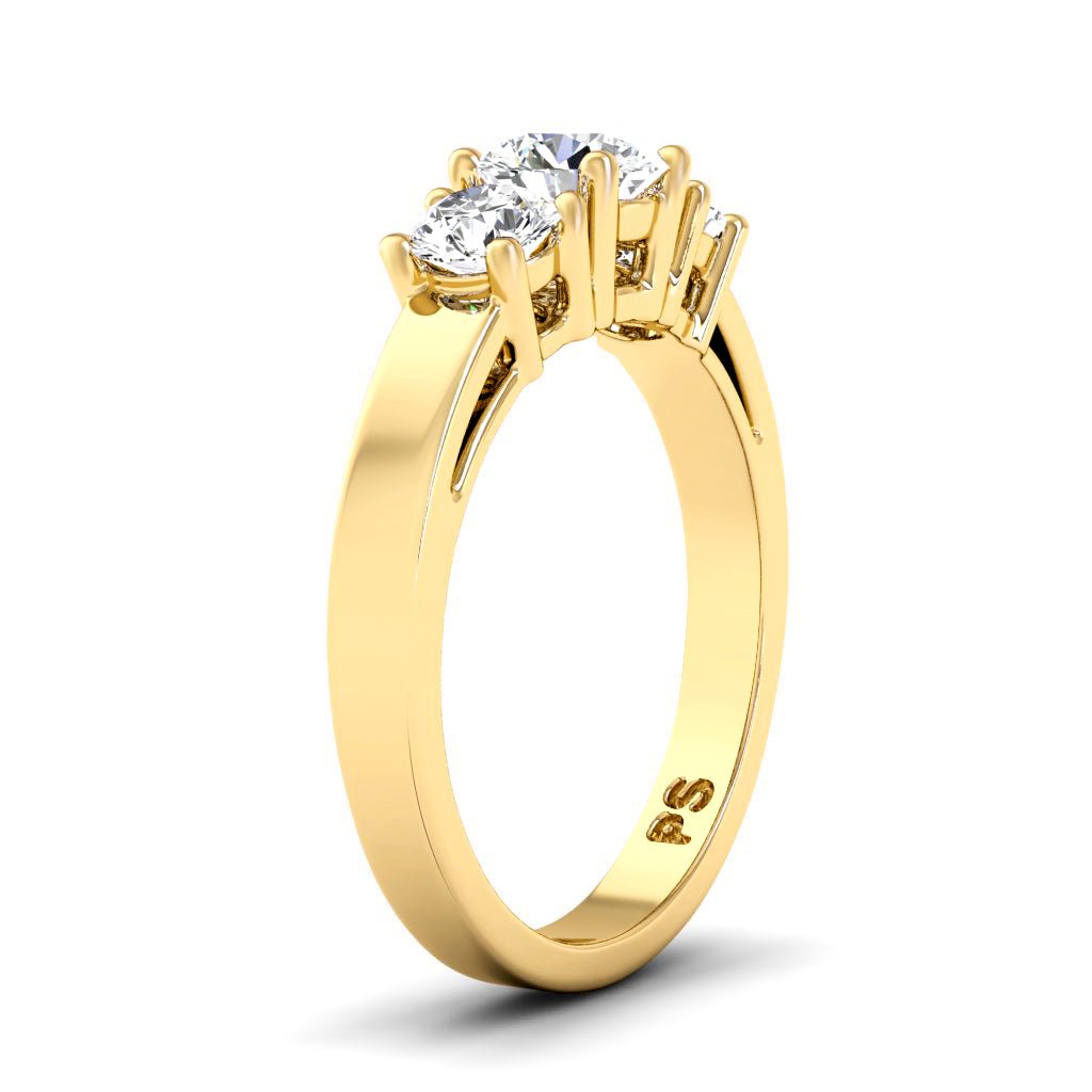 0.50 - 0.80 CT Round Cut Natural Diamonds - Three Stone Rings - Primestyle.com