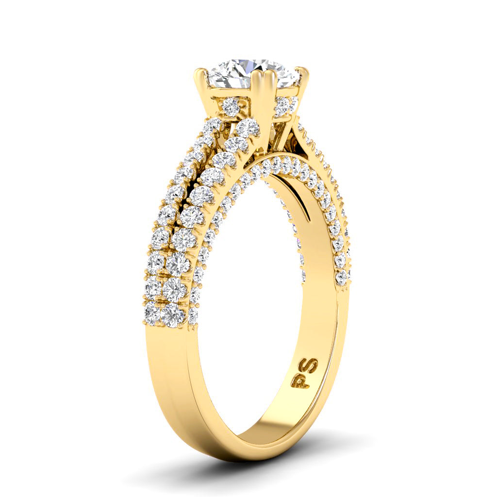 1.20-3.70 CT Round Cut Lab Grown Diamonds - Engagement Ring