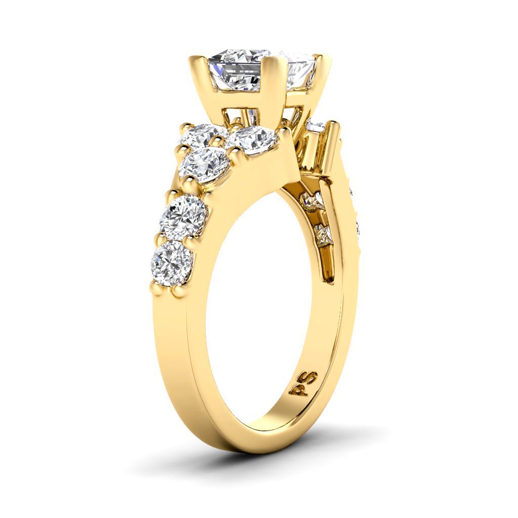 1.90 - 7.40 CT Princess & Round Cut Diamonds - Engagement Ring - Primestyle.com